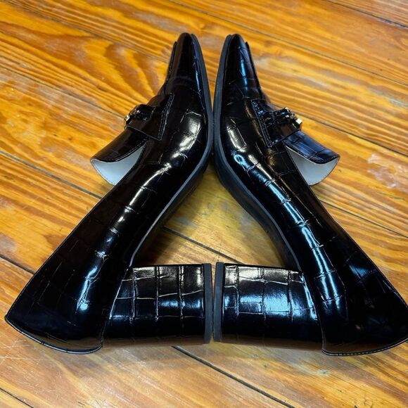 Liz Claiborne Melba Crocodile Leather Block Heels Size 8.5 M - Picture 6 of 11
